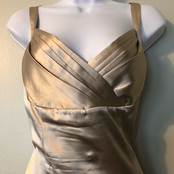 EUC Antonio Gual Champagne Silk Bridal Formal Gown - Picture 3 of 7
